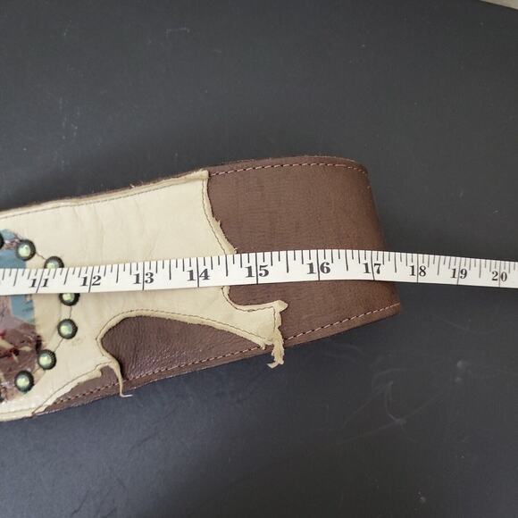 Aroho Womens Handmade Brown‎ Leather Adjustable Classic Western Belt main image 3